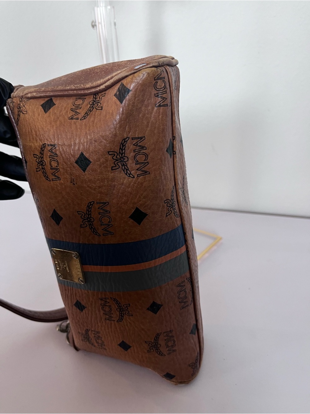 MCM CHAIN WITH LEATHER SHOULDER BAG. - Picture 10 of 15
